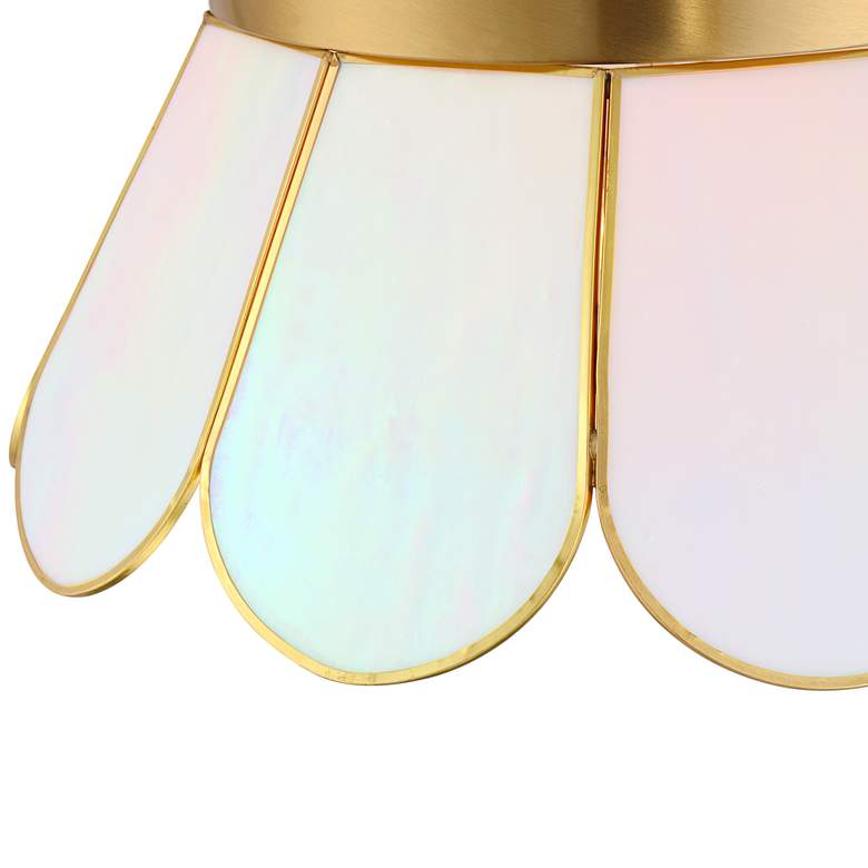 Image 4 Eldridge 15 3/4" Wide Warm Brass and Seashell Ceiling Light more views