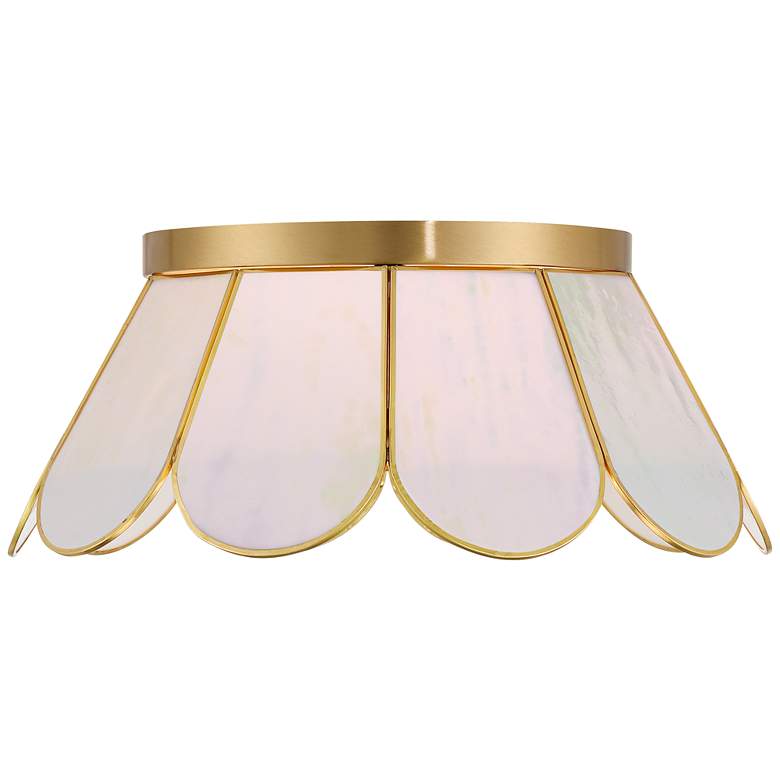 Image 6 Eldridge 15 3/4" Wide Warm Brass and Seashell Ceiling Light more views