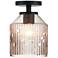 Ele 7.25 in. 1-Light Matte Black Modern Semi Flush Mount Light