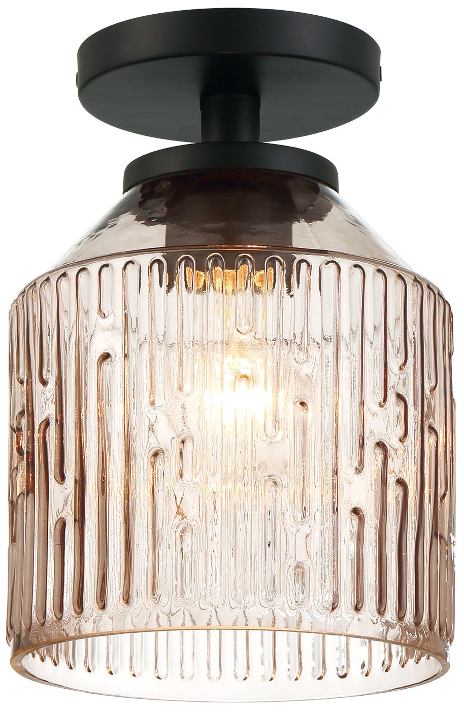 Image 5 Ele 7.25 in. 1-Light Matte Black Modern Semi Flush Mount Light more views