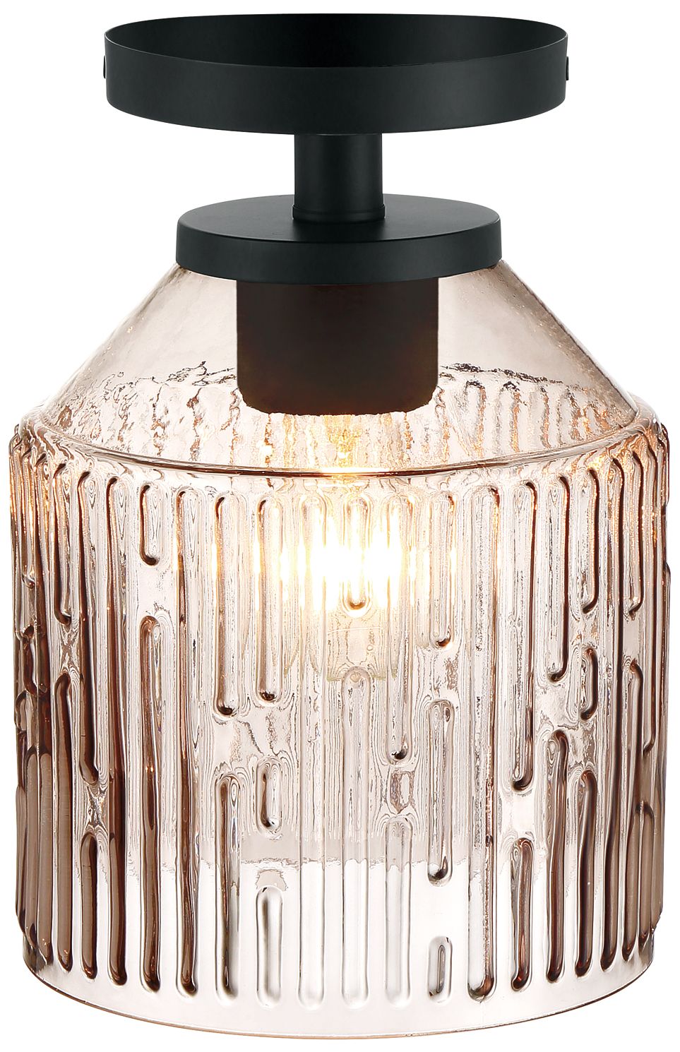 Image 7 Ele 7.25 in. 1-Light Matte Black Modern Semi Flush Mount Light more views