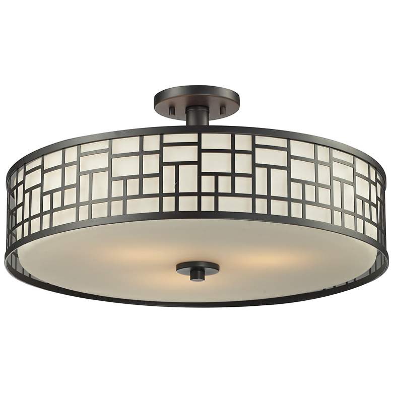 Image 1 Elea by Z-Lite Bronze 3 Light Semi Flush Mount