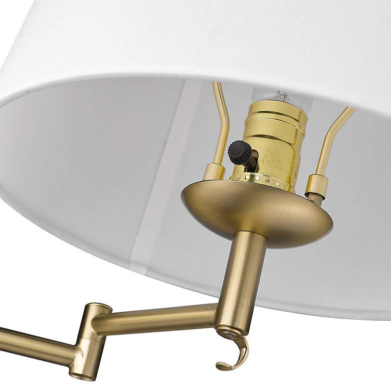 Image 7 Eleanor 12" Wide Brushed Champagne Bronze Swing Arm with Modern White more views