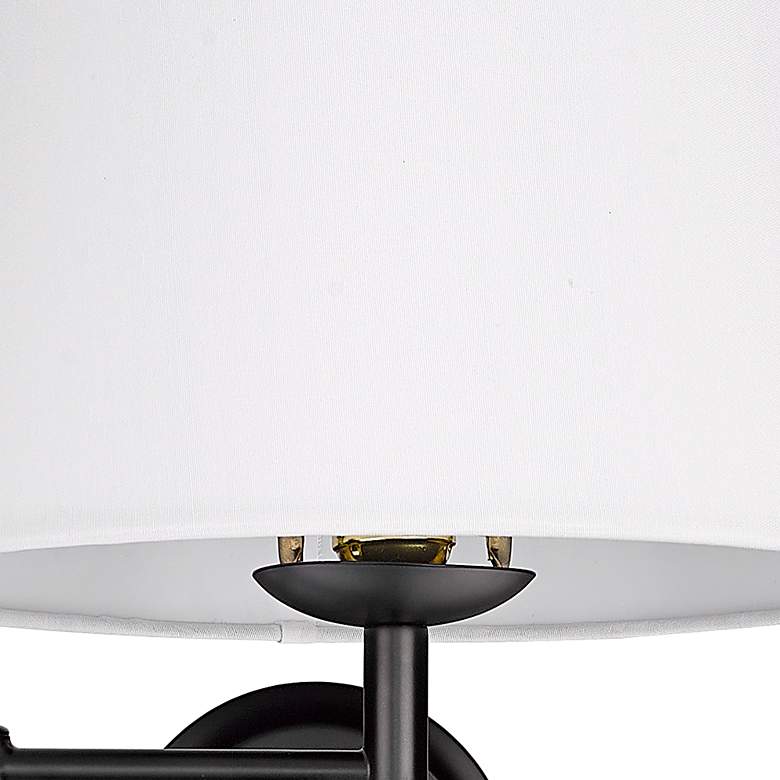 Image 4 Eleanor 12" Wide Matte Black 1-Light Swing Arm with Modern White more views
