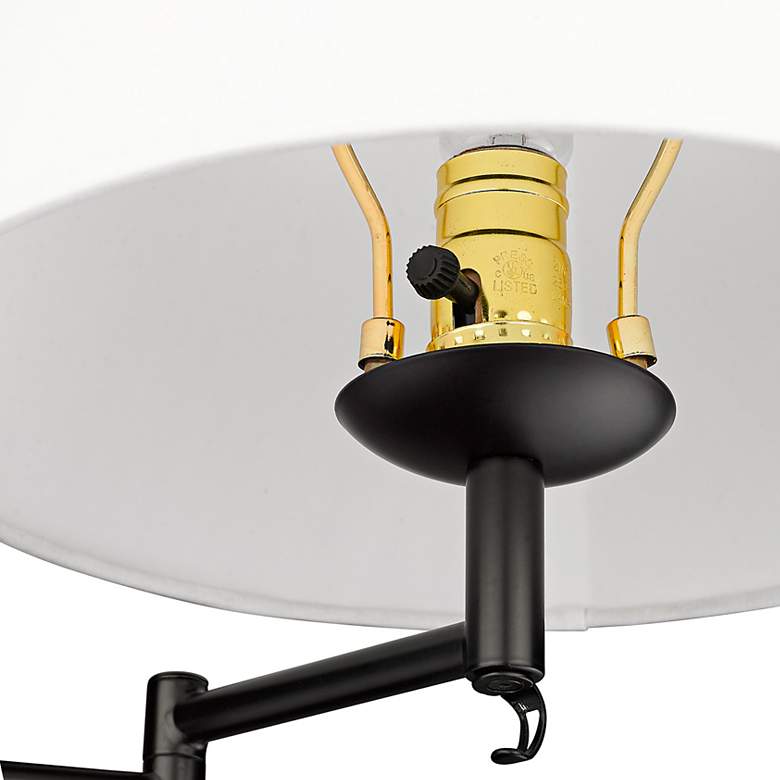 Image 5 Eleanor 12" Wide Matte Black 1-Light Swing Arm with Modern White more views