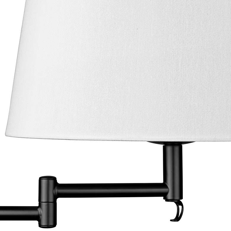 Image 6 Eleanor 12" Wide Matte Black 1-Light Swing Arm with Modern White more views