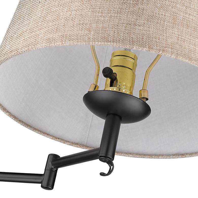 Image 6 Eleanor 12" Wide Matte Black 1-Light Swing Arm with Natural Sisal more views