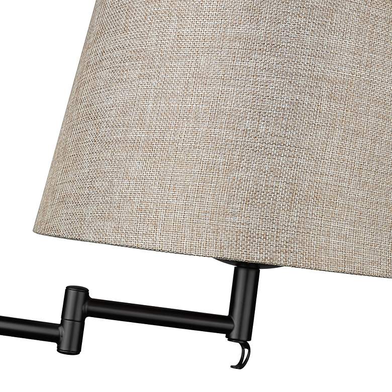 Image 7 Eleanor 12" Wide Matte Black 1-Light Swing Arm with Natural Sisal more views