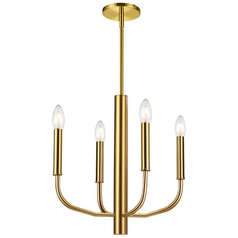 Image 1 Eleanor 16" Wide 4 Light Aged Brass Chandelier