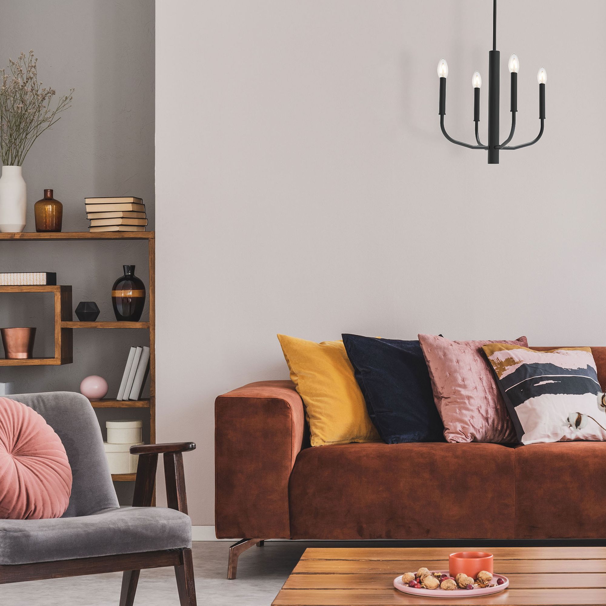 Image 2 Eleanor 16" Wide 4 Light Matte Black Chandelier more views