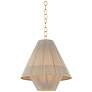 2_Eleanor 20" Wide Aged Brass and Natural Cotton Pendant Light