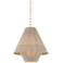 Eleanor 20" Wide Aged Brass and Natural Cotton Pendant Light