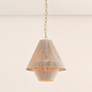 1_Eleanor 20" Wide Aged Brass and Natural Cotton Pendant Light