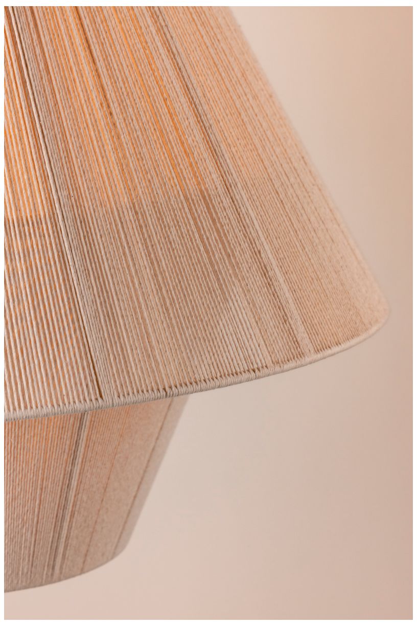 Image 3 Eleanor 20" Wide Aged Brass and Natural Cotton Pendant Light more views