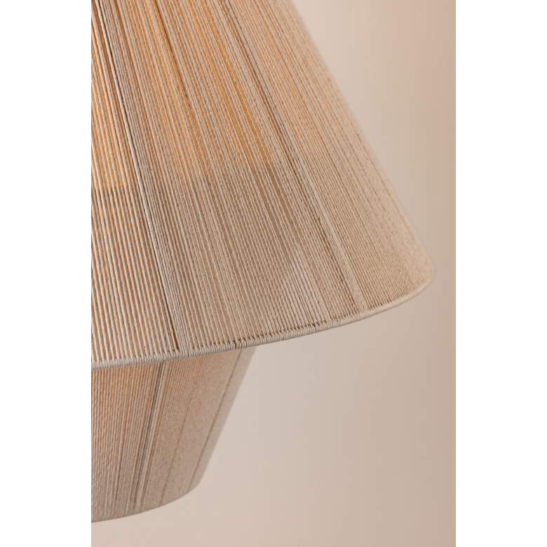Image 4 Eleanor 20" Wide Aged Brass and Natural Cotton Pendant Light more views