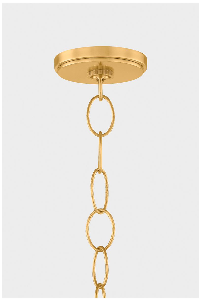 Image 5 Eleanor 20" Wide Aged Brass and Natural Cotton Pendant Light more views