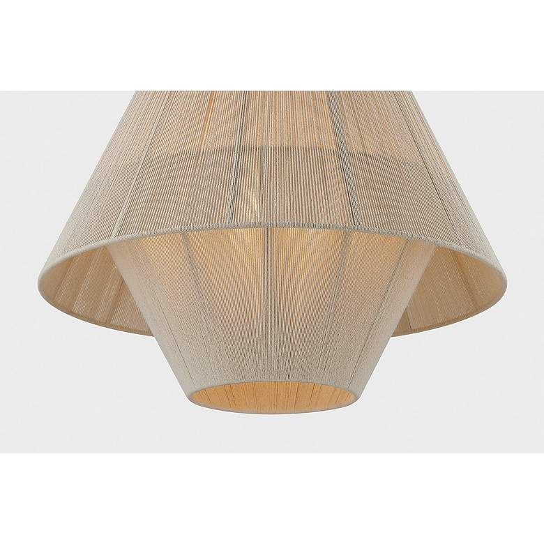 Image 5 Eleanor 20" Wide Aged Brass and Natural Cotton Pendant Light more views