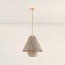 7_Eleanor 20" Wide Aged Brass and Natural Cotton Pendant Light more views