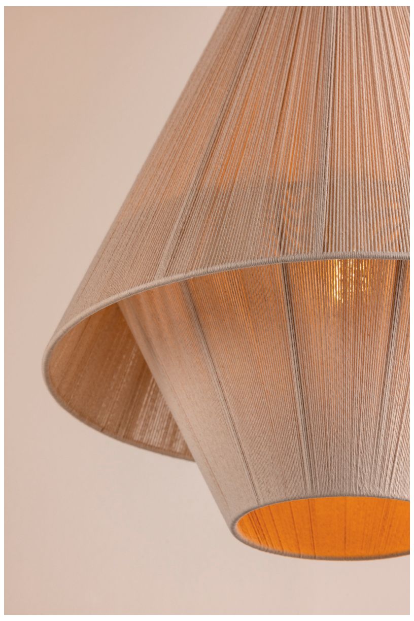 Eleanor 20" Wide Aged Brass and Natural Cotton Pendant Light