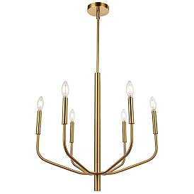 Image1 of Eleanor 24" Wide 6 Light Aged Brass Chandelier