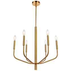 Eleanor 24" Wide 6 Light Aged Brass Chandelier