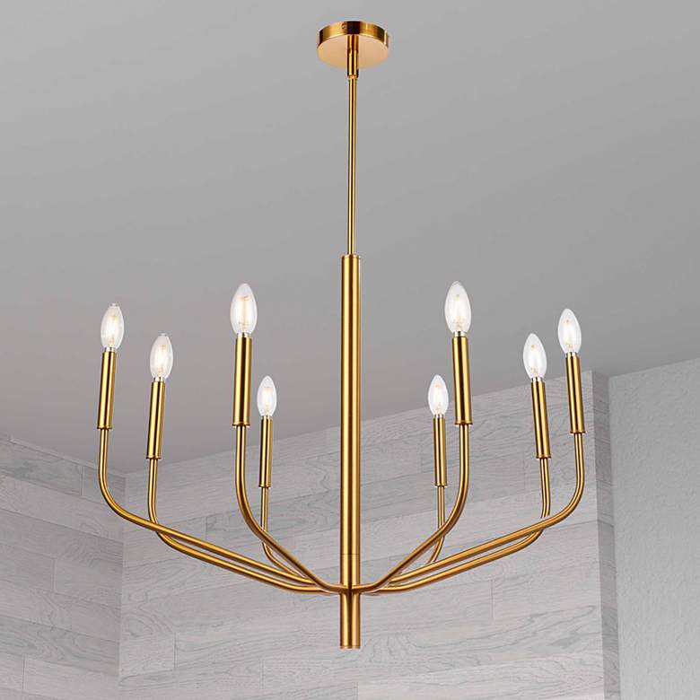 Image 1 Eleanor 24" Wide 6 Light Aged Brass Chandelier