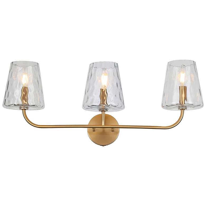 Image 2 Eleanor 26" Wide 3 Light Aged Brass Vanity Light