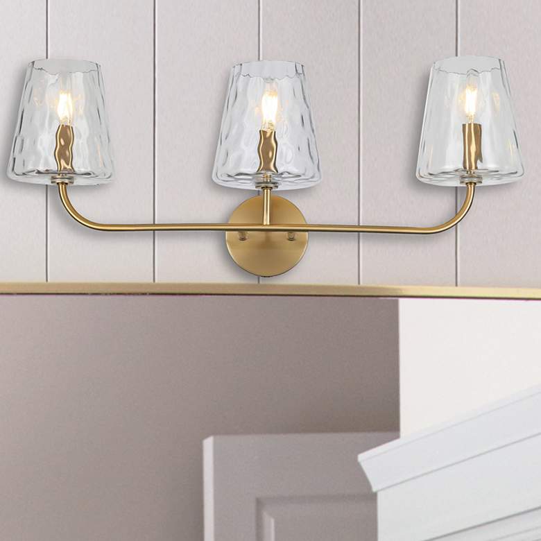 Image 1 Eleanor 26" Wide 3 Light Aged Brass Vanity Light