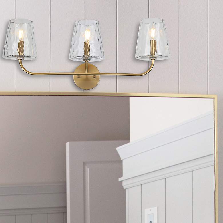 Image 3 Eleanor 26" Wide 3 Light Aged Brass Vanity Light more views