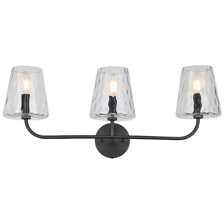 Image 2 Eleanor 26" Wide 3 Light Matte Black Vanity Light