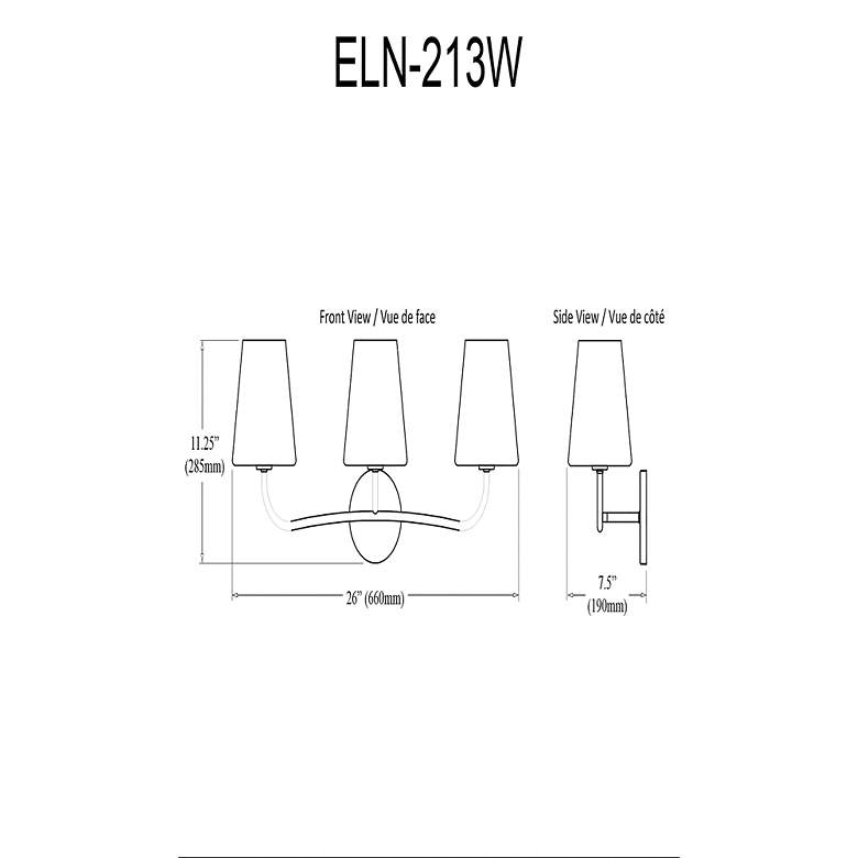 Image 3 Eleanor 26" Wide 3 Light Matte Black Vanity Light more views