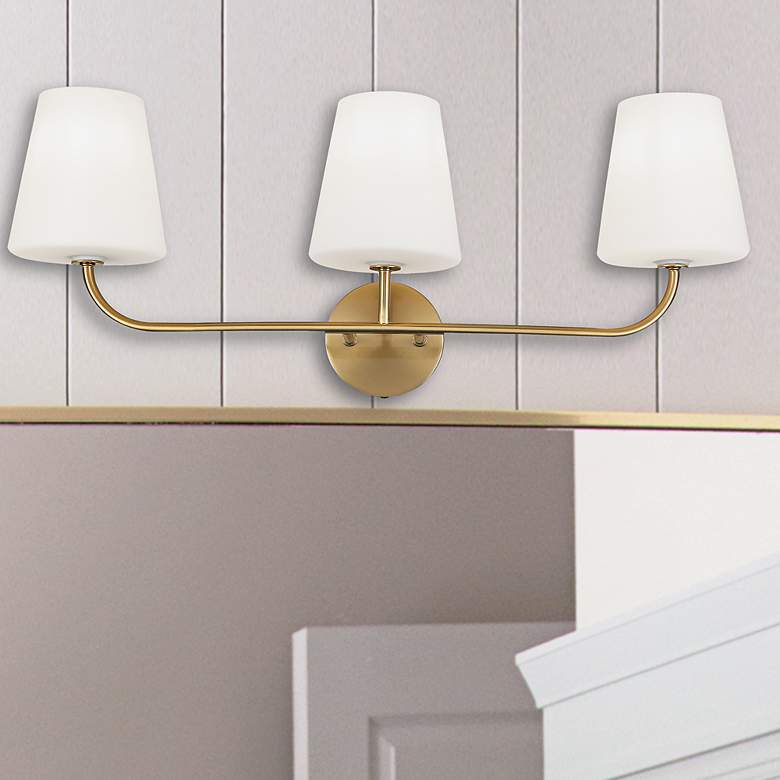 Image 1 Eleanor 26" Wide Aged Brass 3-Light Vanity Bath Light