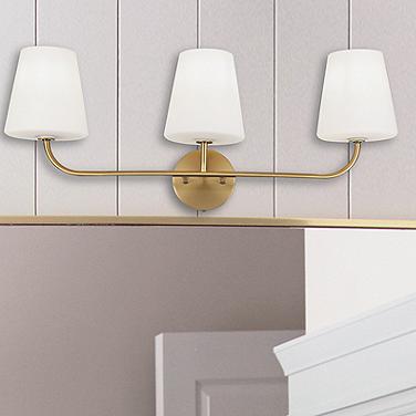 Eleanor 26" Wide Aged Brass 3-Light Vanity Bath Light