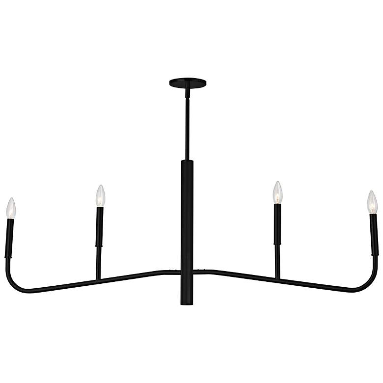 Image 2 Eleanor 48" Wide Matte Black 4-Light Horizontal Chandelier
