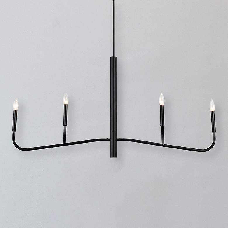 Image 1 Eleanor 48" Wide Matte Black 4-Light Horizontal Chandelier