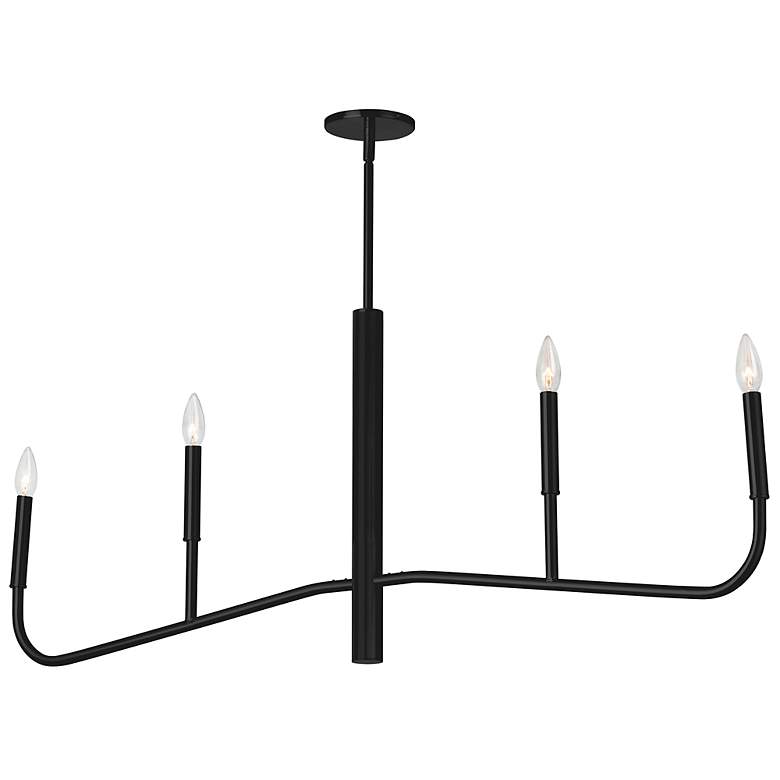Image 3 Eleanor 48" Wide Matte Black 4-Light Horizontal Chandelier more views