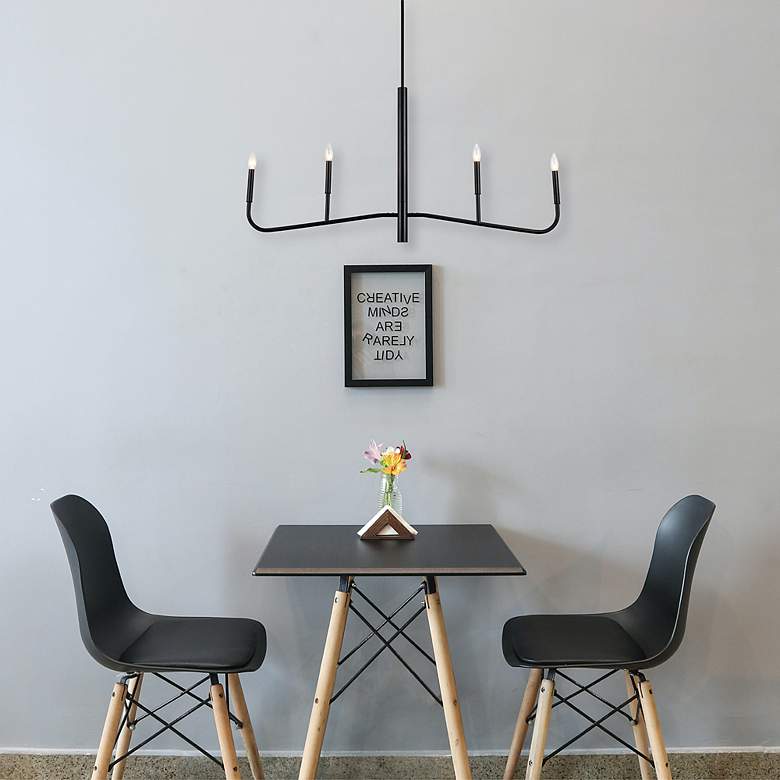 Image 4 Eleanor 48" Wide Matte Black 4-Light Horizontal Chandelier more views