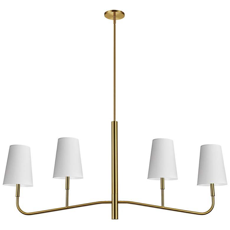 Image 1 Eleanor 53" Wide 4 Light Horizontal Aged Brass Chandelier