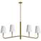 Eleanor 53" Wide 4 Light Horizontal Aged Brass Chandelier