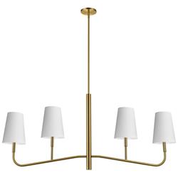 Eleanor 53" Wide 4 Light Horizontal Aged Brass Chandelier