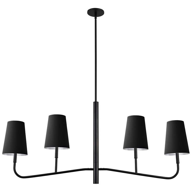 Image 1 Eleanor 53" Wide 4 Light Horizontal Matte Black Chandelier