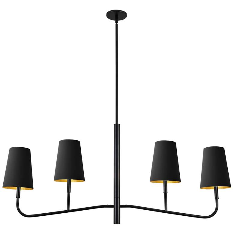 Image 1 Eleanor 53" Wide 4 Light Horizontal Matte Black Chandelier