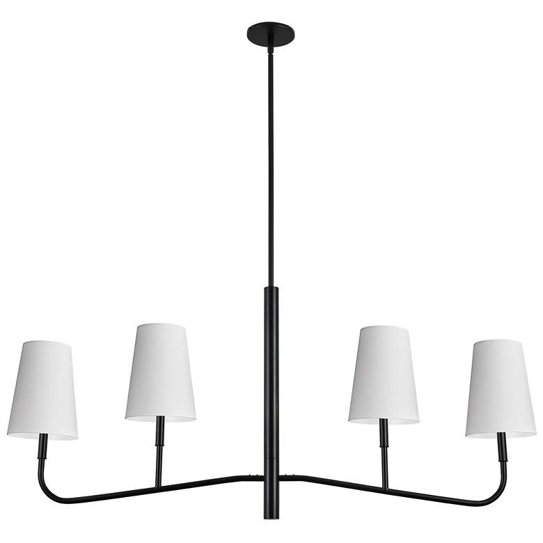Image 1 Eleanor 53" Wide 4 Light Horizontal Matte Black Chandelier