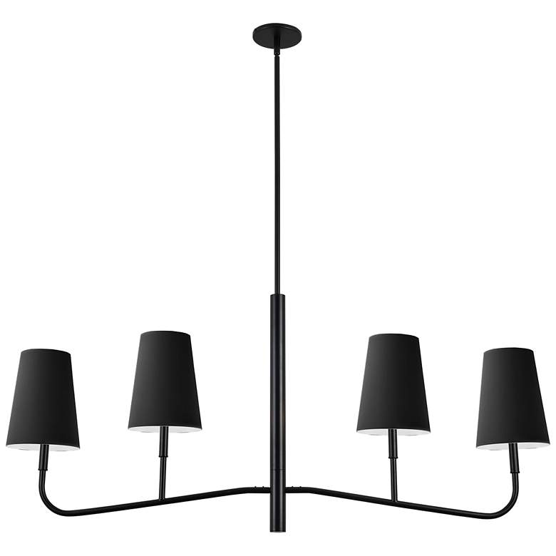 Image 1 Eleanor 53" Wide 4 Light Horizontal Matte Black Chandelier