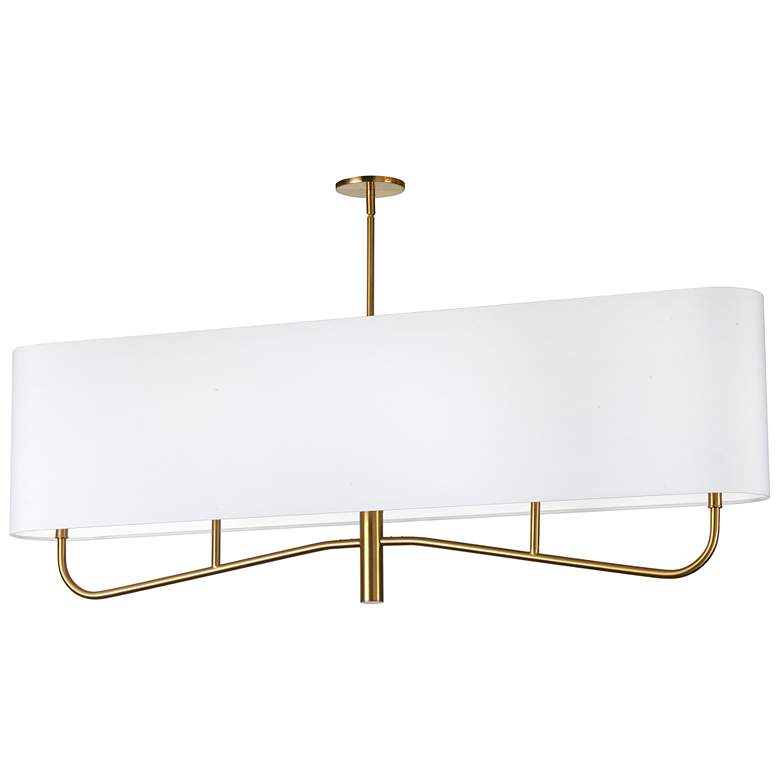 Image 1 Eleanor 54" Wide 4 Light Horizontal Aged Brass Chandelier