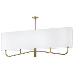 Eleanor 54" Wide 4 Light Horizontal Aged Brass Chandelier