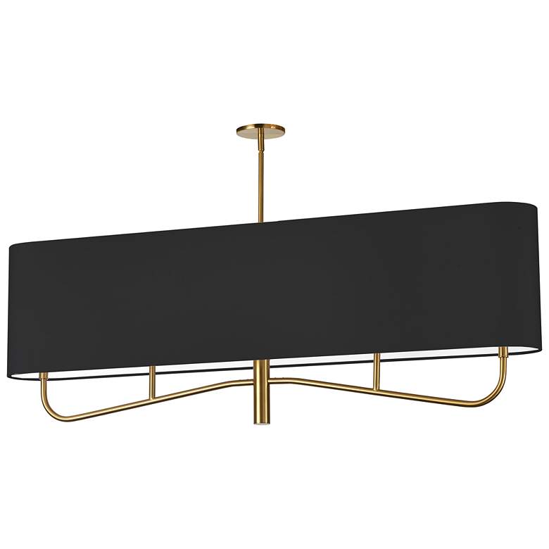 Image 1 Eleanor 54" Wide 4 Light Horizontal Aged Brass Chandelier