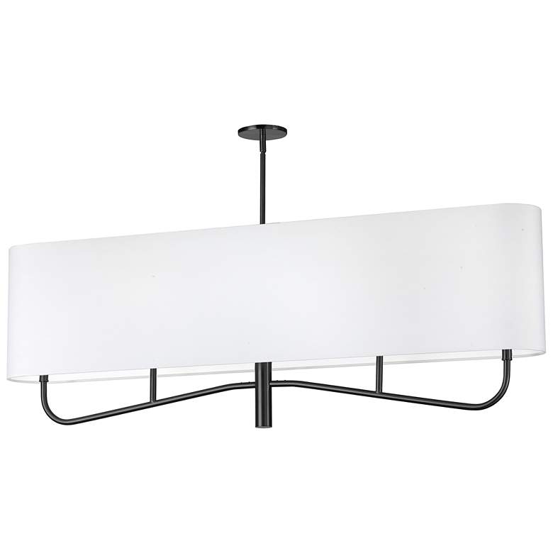Image 1 Eleanor 54" Wide 4 Light Horizontal Matte Black Chandelier