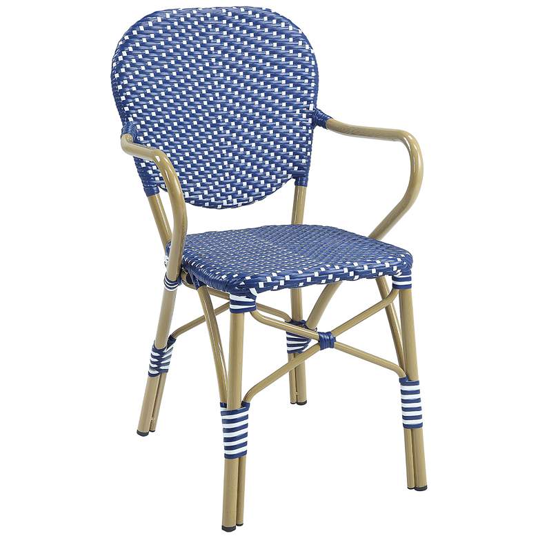 Image 2 Eleanor Blue White Wicker Patio Chairs Set of 2 more views