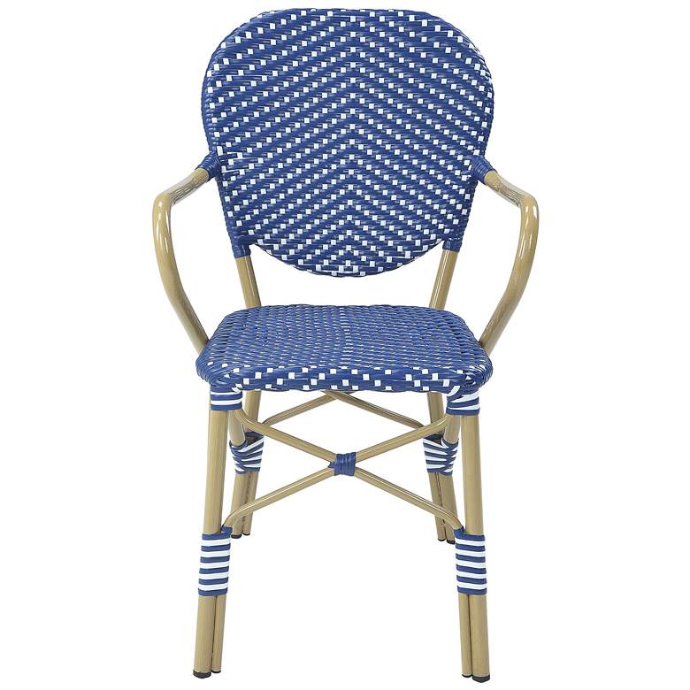 Image 3 Eleanor Blue White Wicker Patio Chairs Set of 2 more views